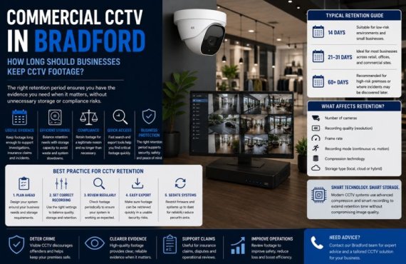 Commercial CCTV in Bradford: How Long Should Businesses Keep CCTV Footage?