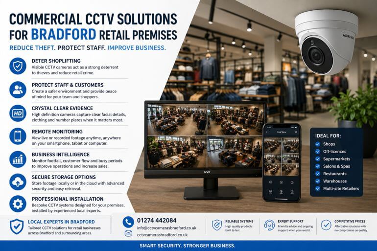 CCTV Monitoring for Bradford Retail Premises: Reducing Theft and Improving Safety